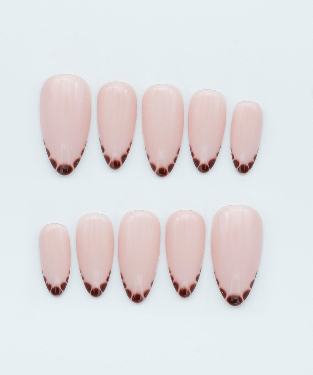 Jaguar Paws Protez Jel Takma Tırnak - El Yapımı Kalıcı Oje Nail Art French Blooming - NC118