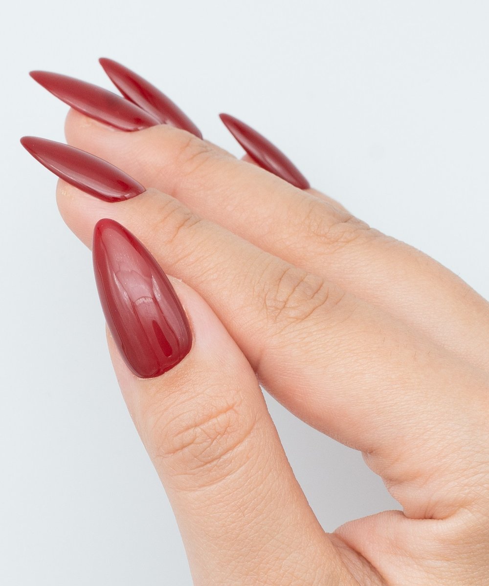Maroon Love Protez Jel Takma  Tırnak - El Yapımı  Kalıcı Oje Nail Art - NC156