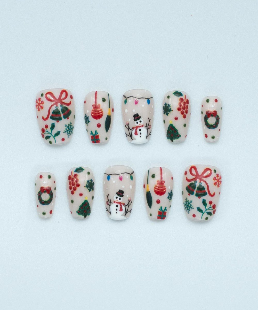 Pine Beauty Protez Jel Takma Tırnak - El Yapımı Kalıcı Oje Nail Art Christmas - NC133