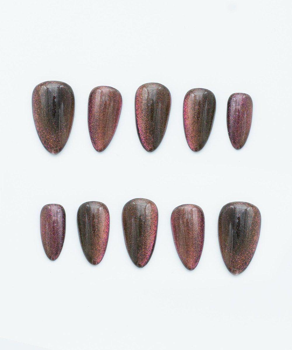 Cosmic Dust Protez Jel Takma  Tırnak - El Yapımı  Kalıcı Oje Nail Art Cat Eye - NC208