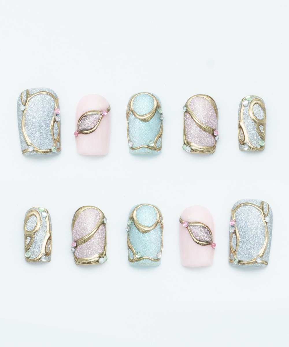 Fairy Dust Protez Jel Takma Tırnak - El Yapımı Kalıcı Oje Nail Art Cat Eye Chrome - NC203
