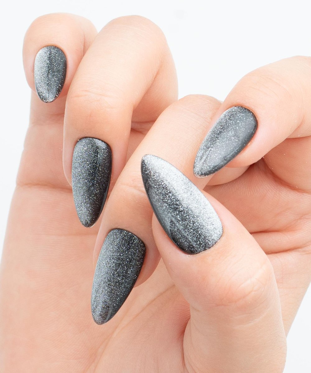 Urban Grey Protez Jel Takma  Tırnak - El Yapımı  Kalıcı Oje Nail Art Cat Eye - NC211