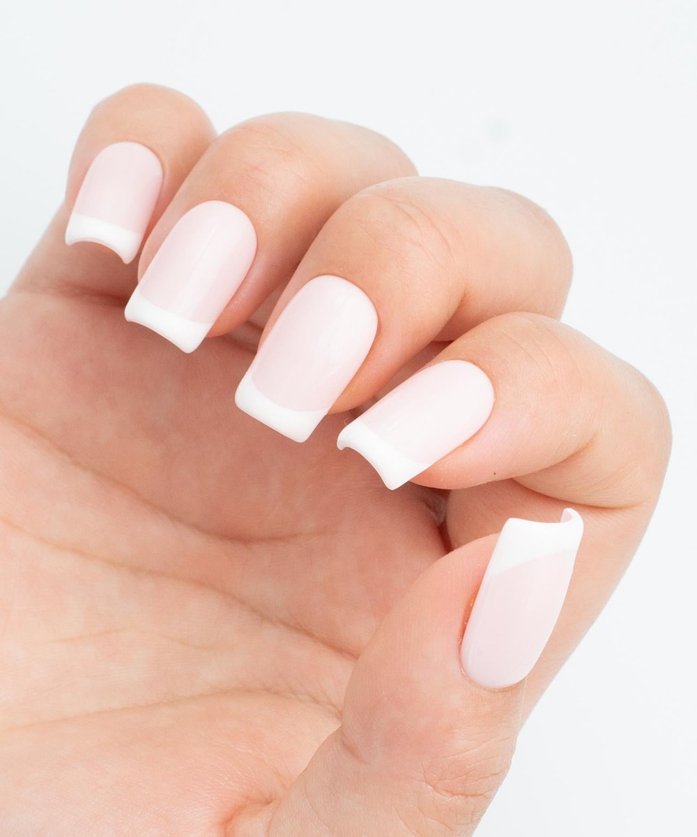 Soft French Protez Jel Takma Tırnak - El Yapımı Kalıcı Oje Nail Art - NC216