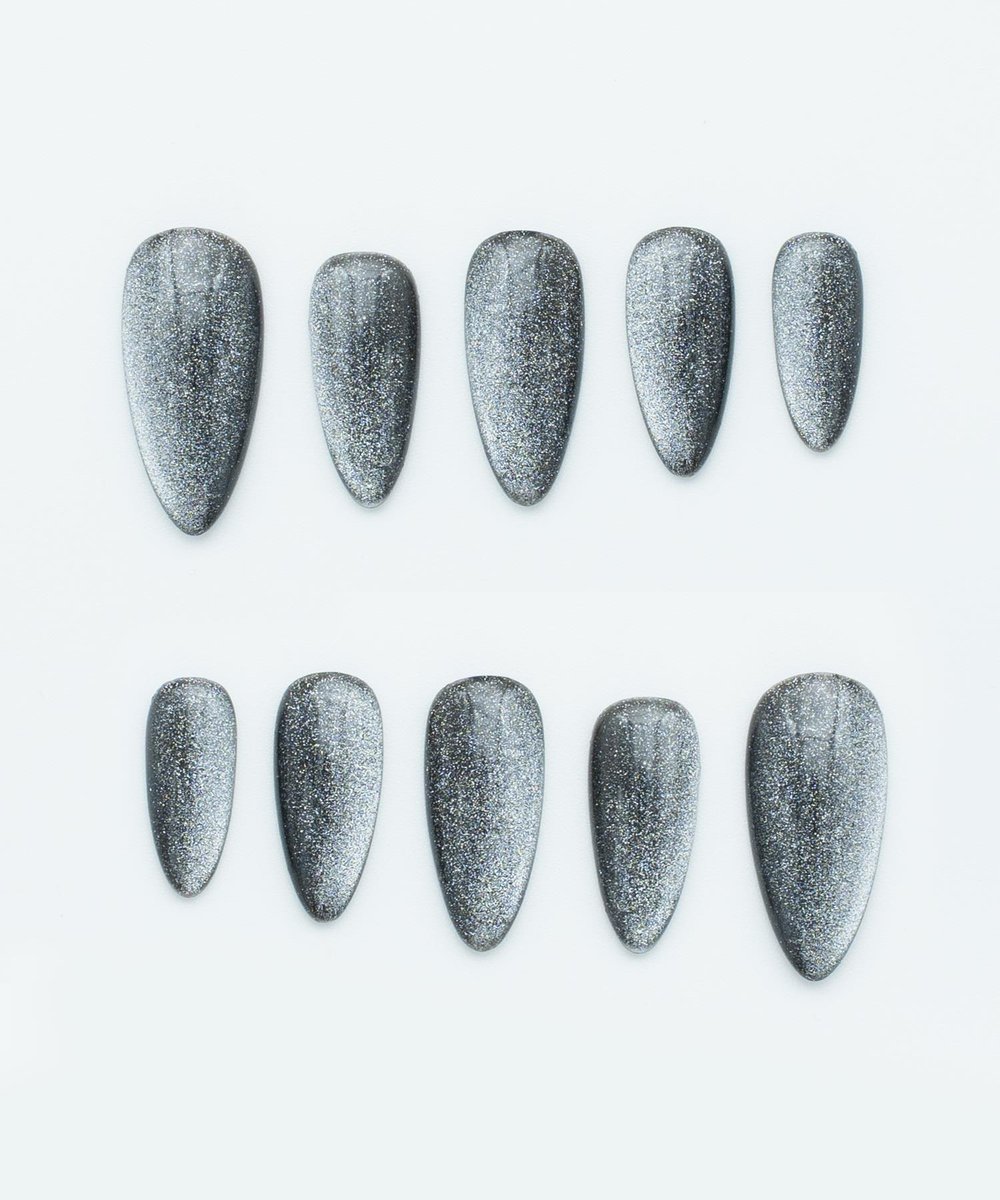Urban Grey Protez Jel Takma  Tırnak - El Yapımı  Kalıcı Oje Nail Art Cat Eye - NC211