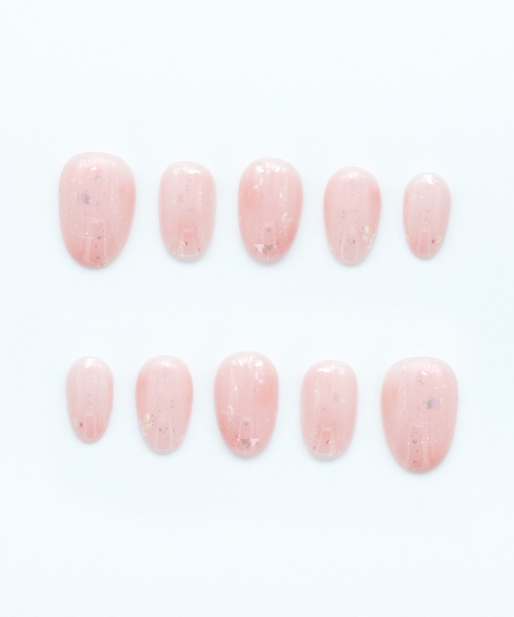 Rainbow Glitter Protez Jel Takma  Tırnak - El Yapımı  Kalıcı Oje Nail Art - NC223