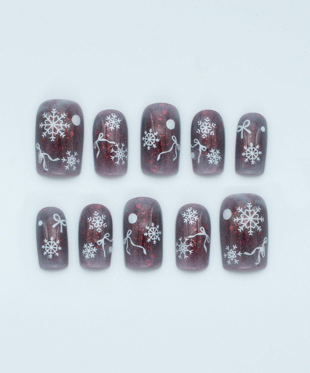 Royal Winter Protez Jel Takma Tırnak - El Yapımı Kalıcı Oje Nail Art - NC134