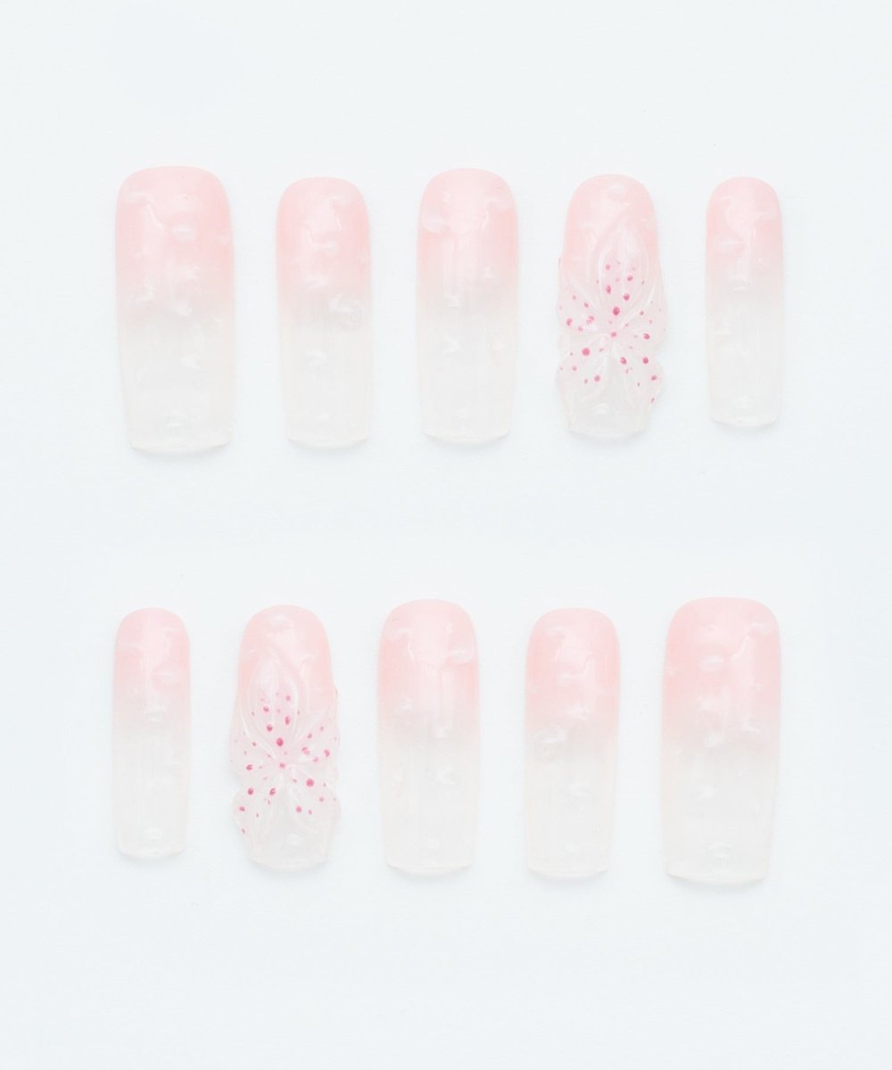 Soft Blossom Protez Jel Takma  Tırnak - El Yapımı  Kalıcı Oje 3D Nail Art Ombre - NC242
