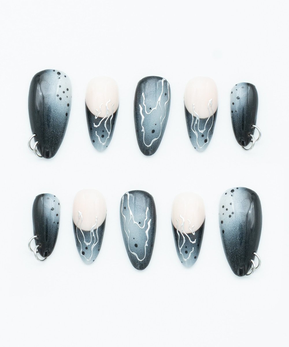 Steel Fade 2 Protez Jel Takma  Tırnak - El Yapımı  Kalıcı Oje 3D Nail Art Ombre - NC236