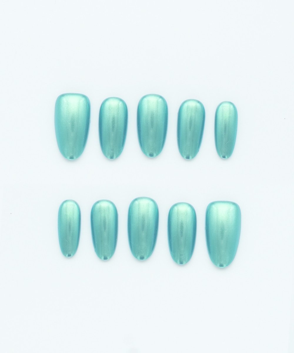 Tamga Blue - El Yapımı Tekrar Kullanılabilir Protez Takma Tırnak - Cat Eye - NC266