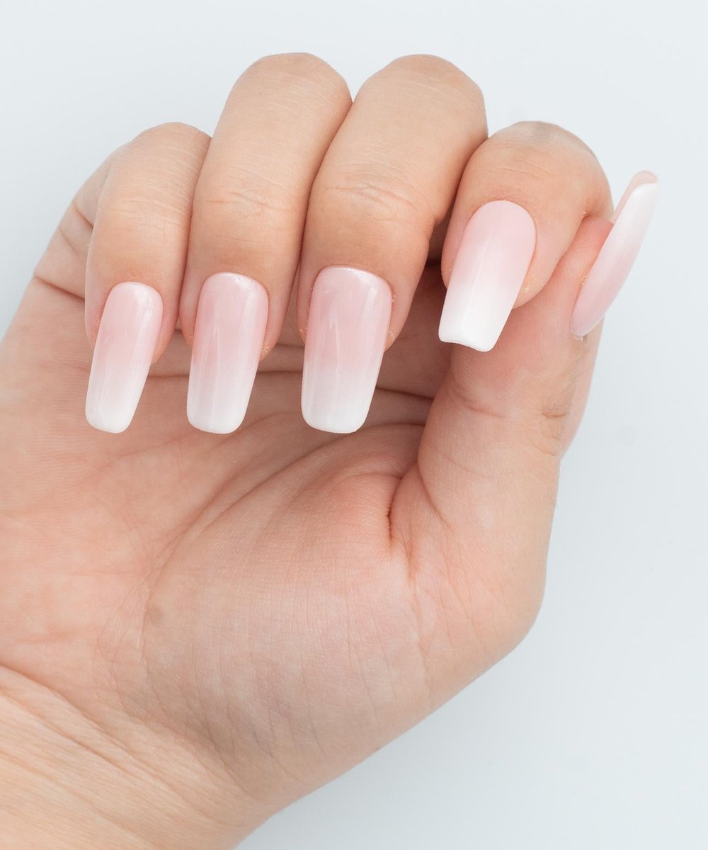 Silk Touch Protez Jel Takma Tırnak - El Yapımı Kalıcı Oje Nail Art Ombre - NC165