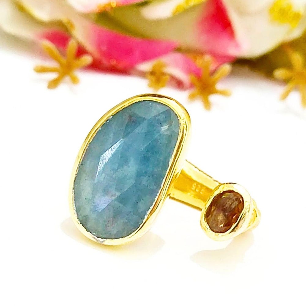 Aquamarin Design Natursteinring – OTS593