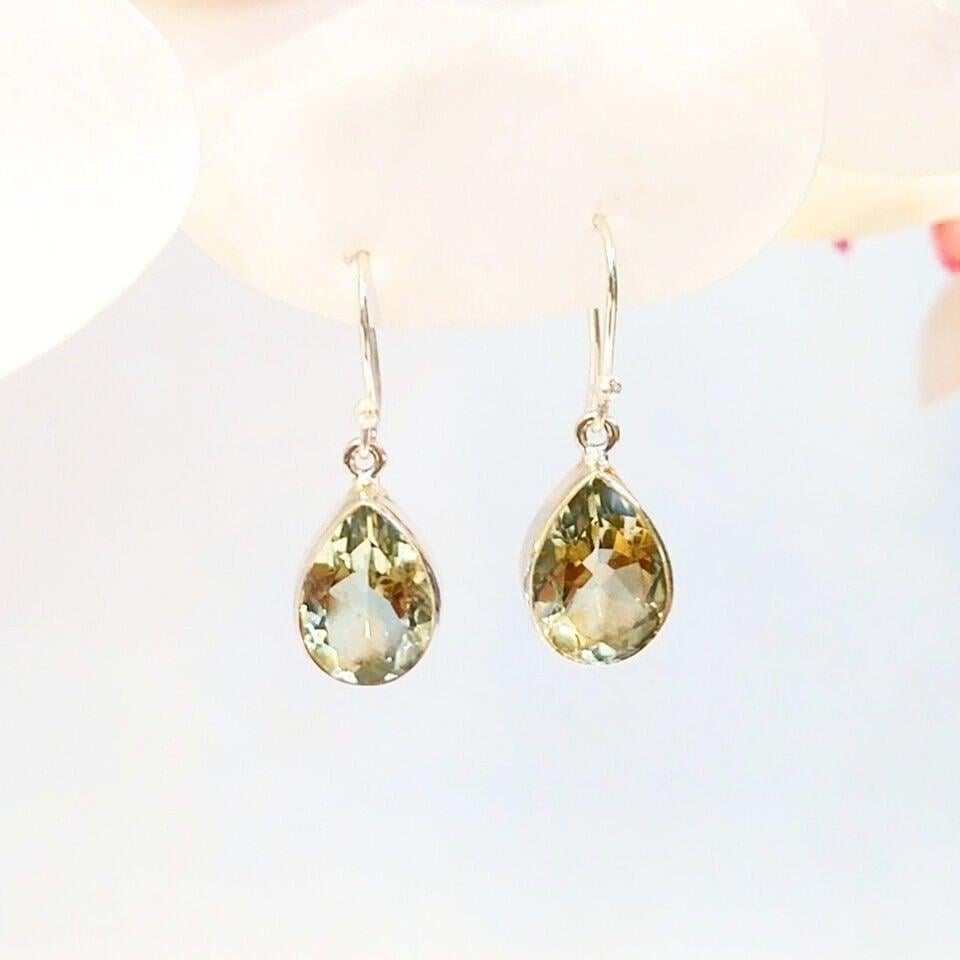 Green Topaz Özel Tasarım Küpe - KP962