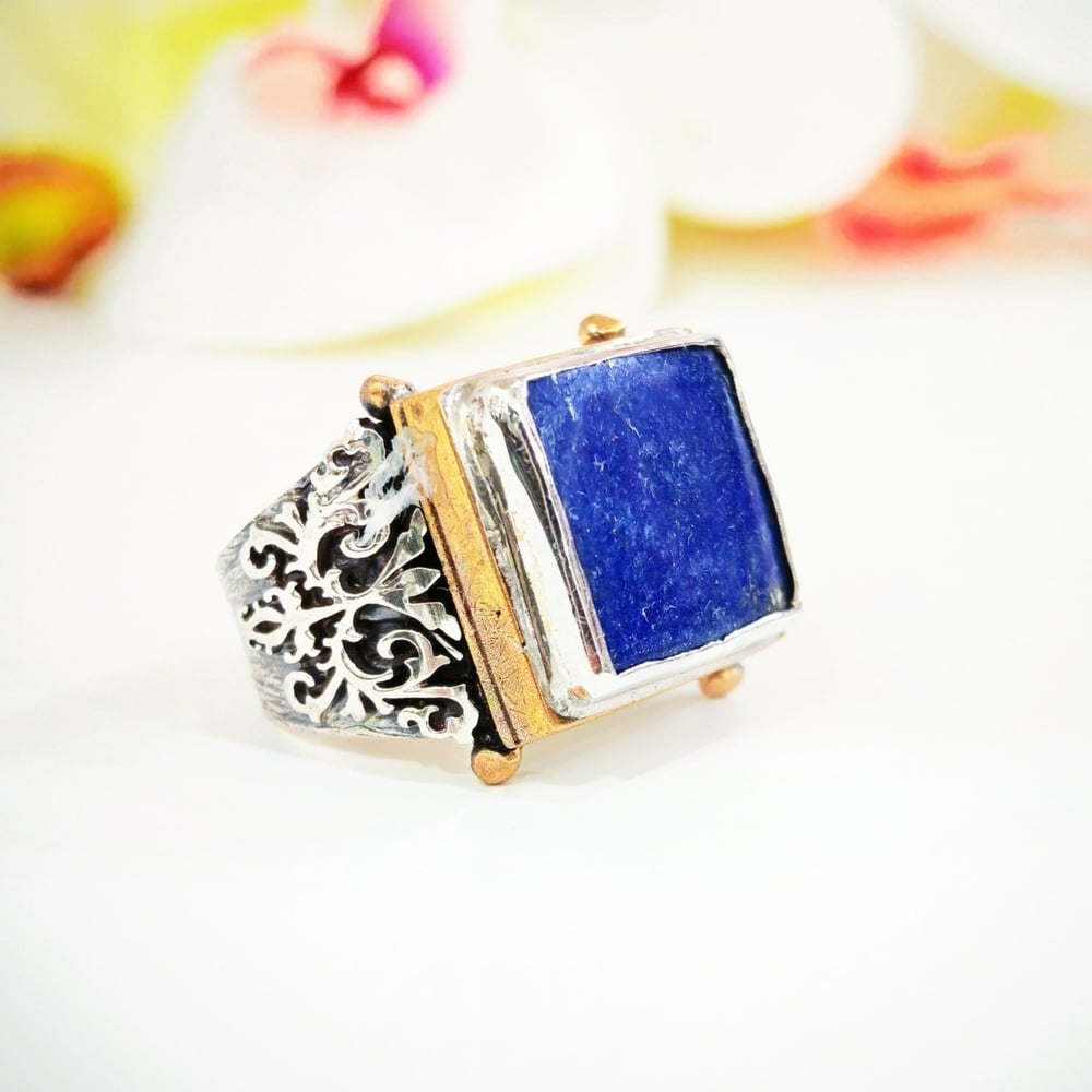 Lapis Lazuli Özel Tasarım Erkek Yüzük ERY120