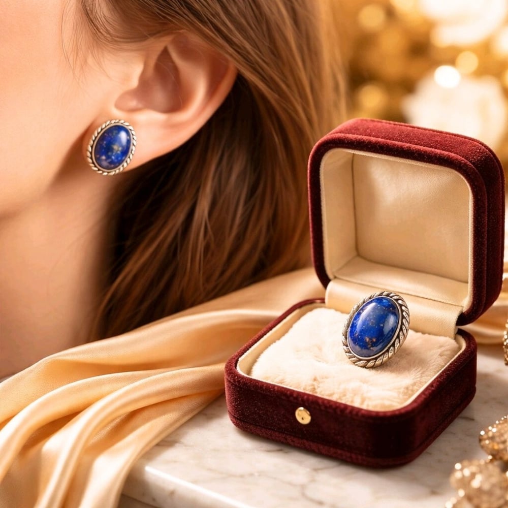 Lapis Lazuli Özel Tasarım Küpe – KP1055