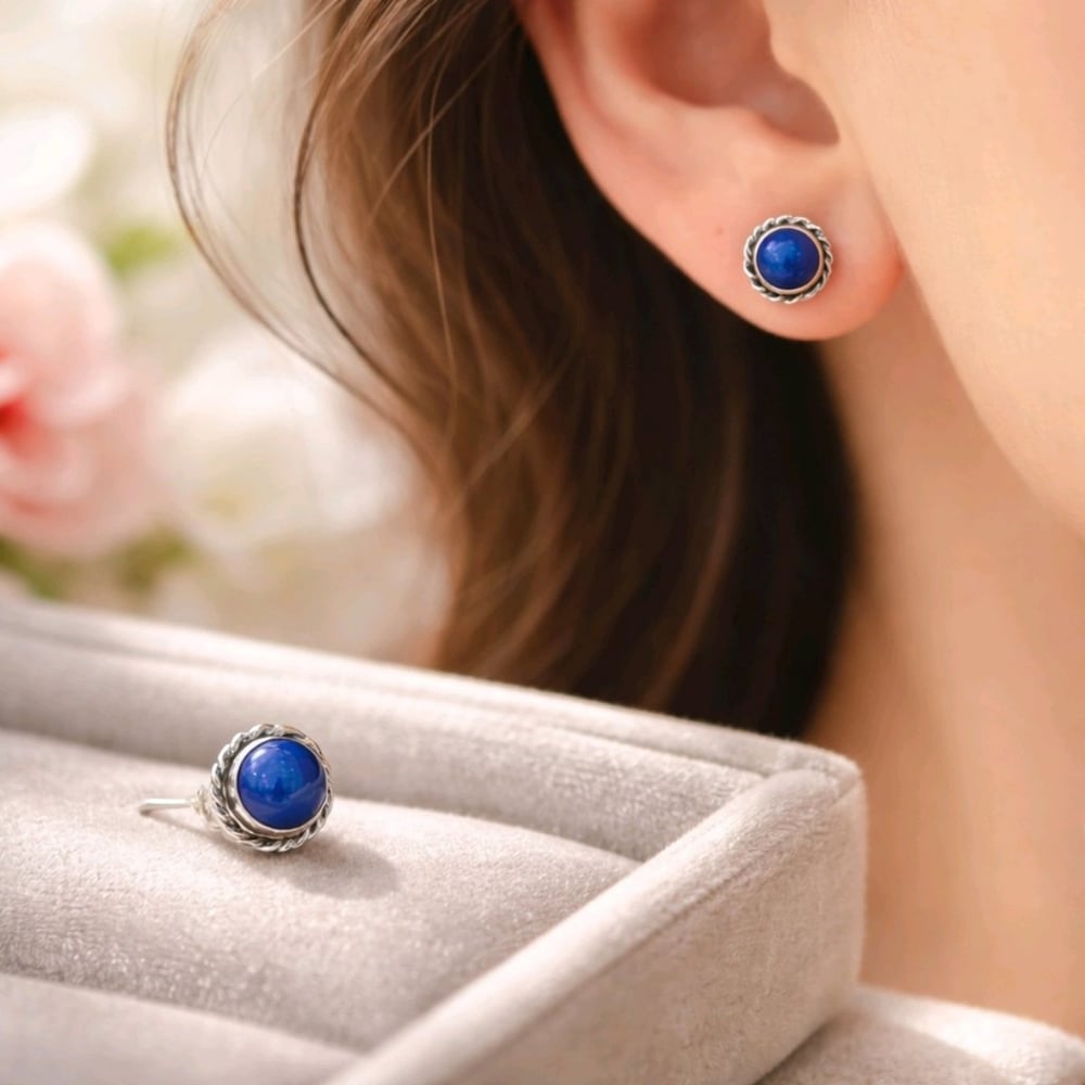 Lapis Lazuli Özel Tasarım Küpe – KP1056