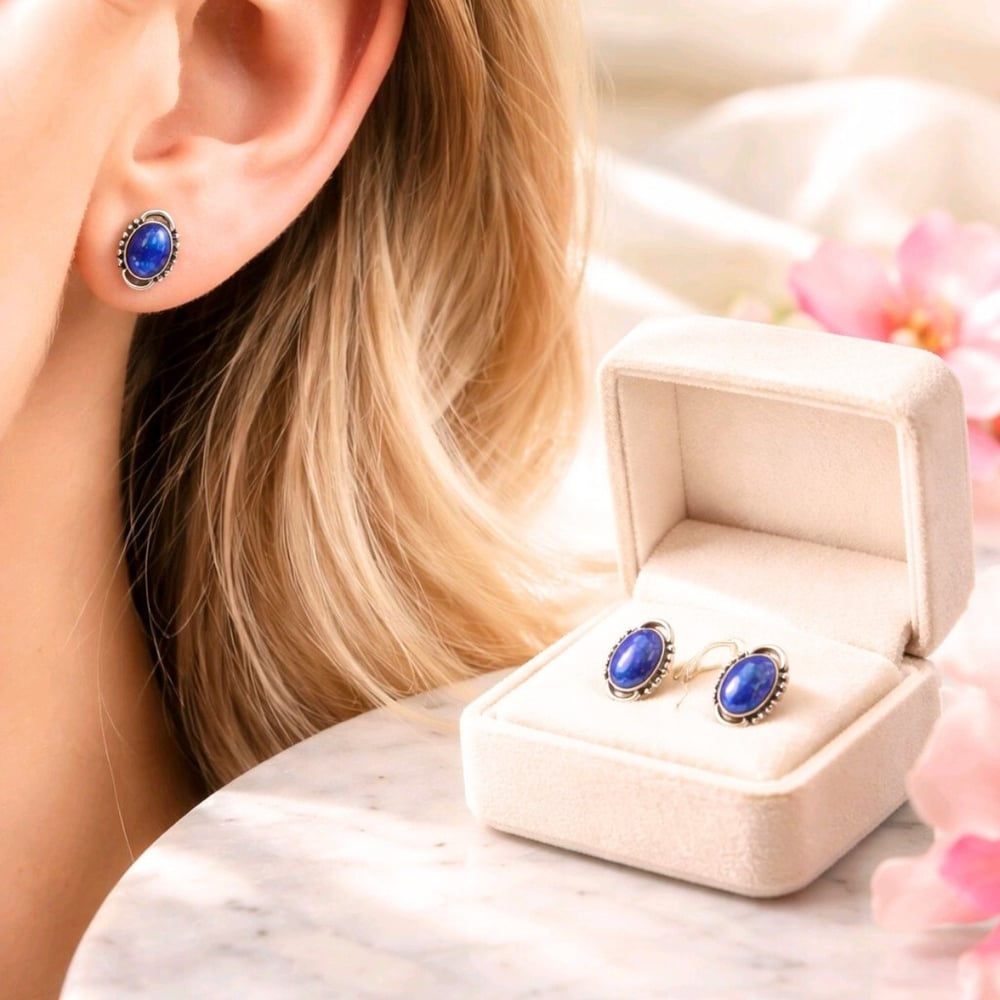 Lapis Lazuli Özel Tasarım Küpe – KP1057
