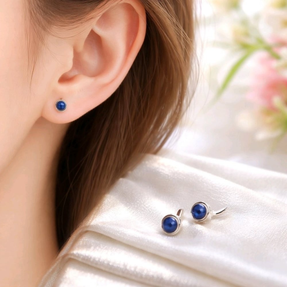 Lapis Lazuli Özel Tasarım Küpe – KP1058