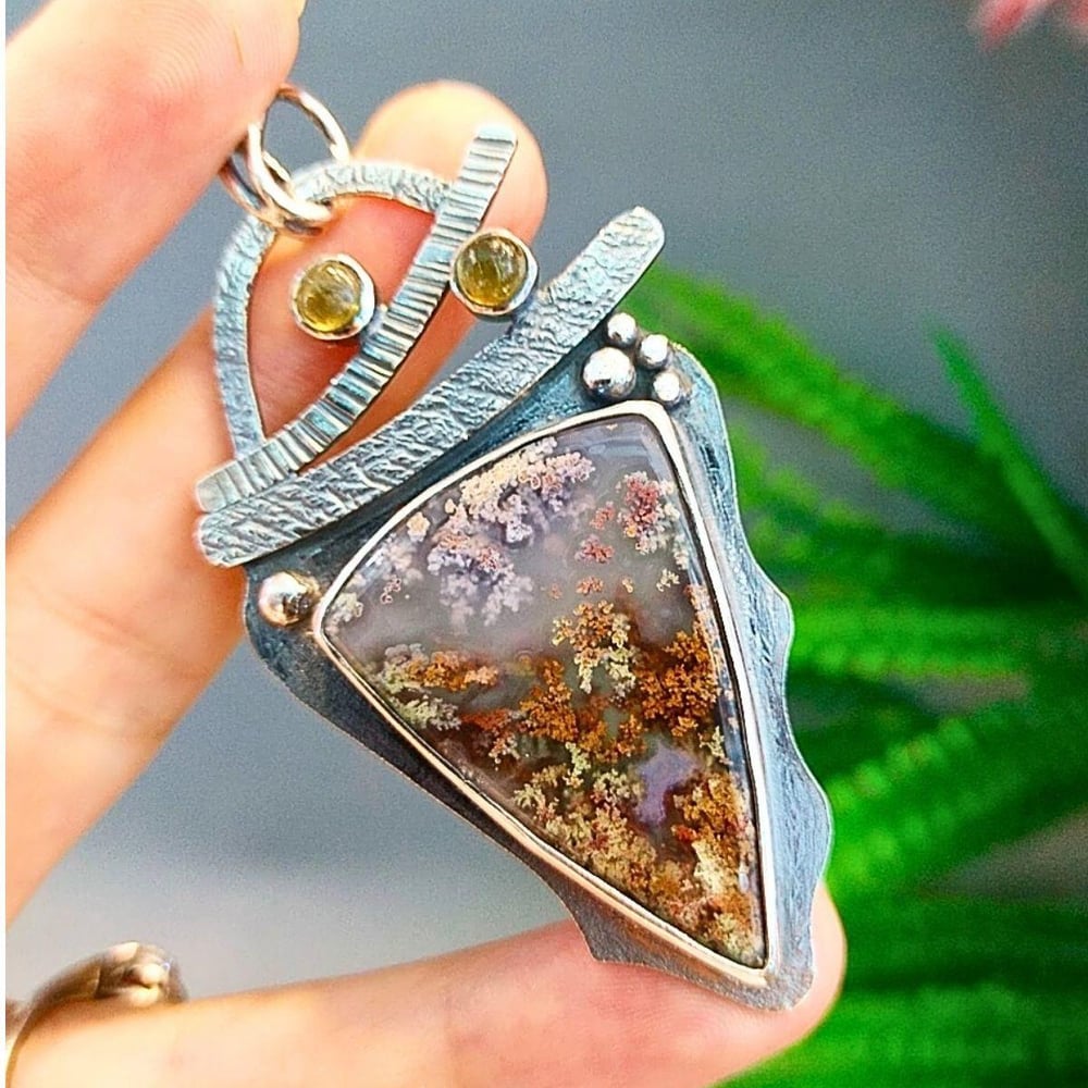 Moss Agate Özel Tasarım Kolye