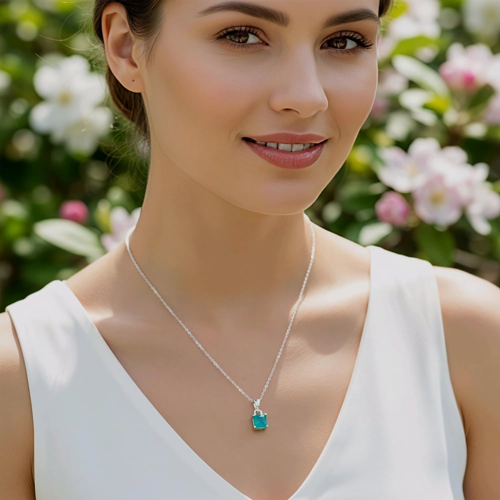 Paraiba Turmalin Özel Tasarım Kolye – TSR1418
