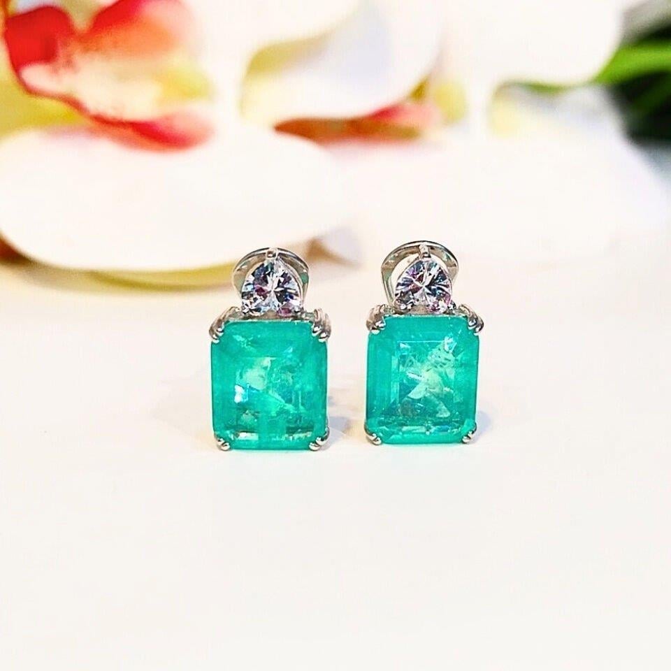 Paraiba Turmalin Özel Tasarım Küpe - KP974