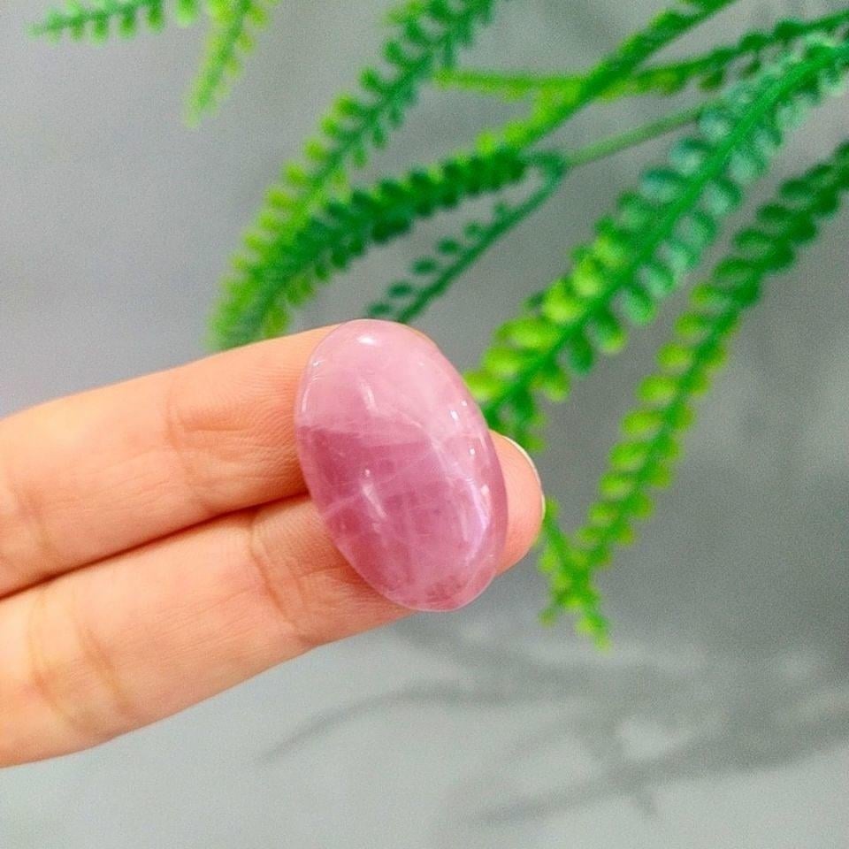 Pembe Kuvars Doğal Taş Kabaşon P109