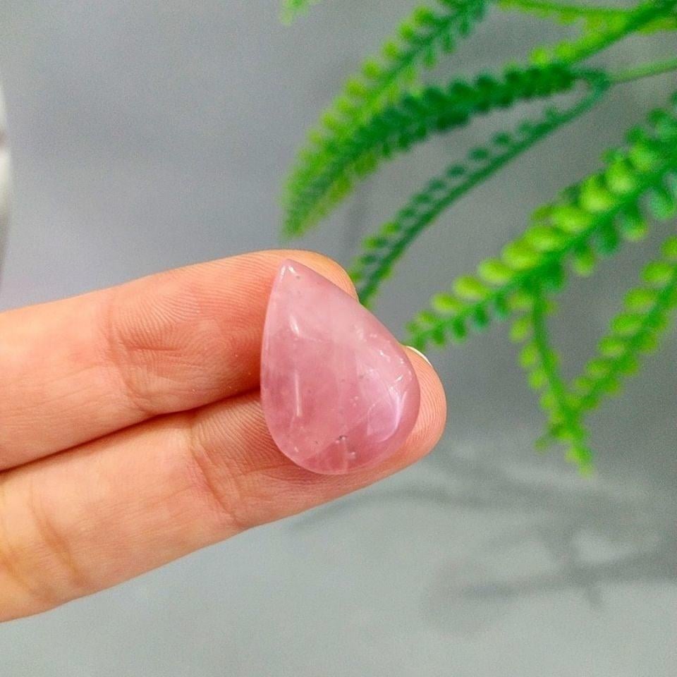 Pembe Kuvars Doğal Taş Kabaşon P118