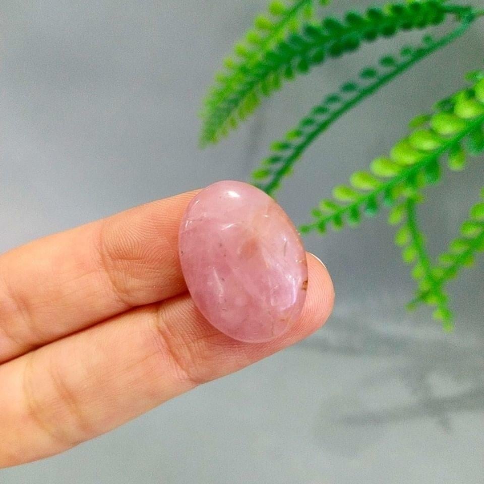 Pembe Kuvars Doğal Taş Kabaşon P119