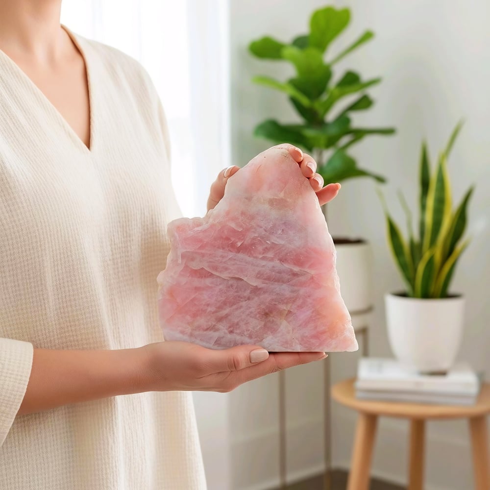 Pembe Kuvars Ham Doğal Taş Kütle – MNR1155