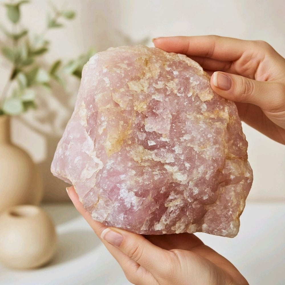 Pembe Kuvars Ham Doğal Taş Kütle – MNR1161