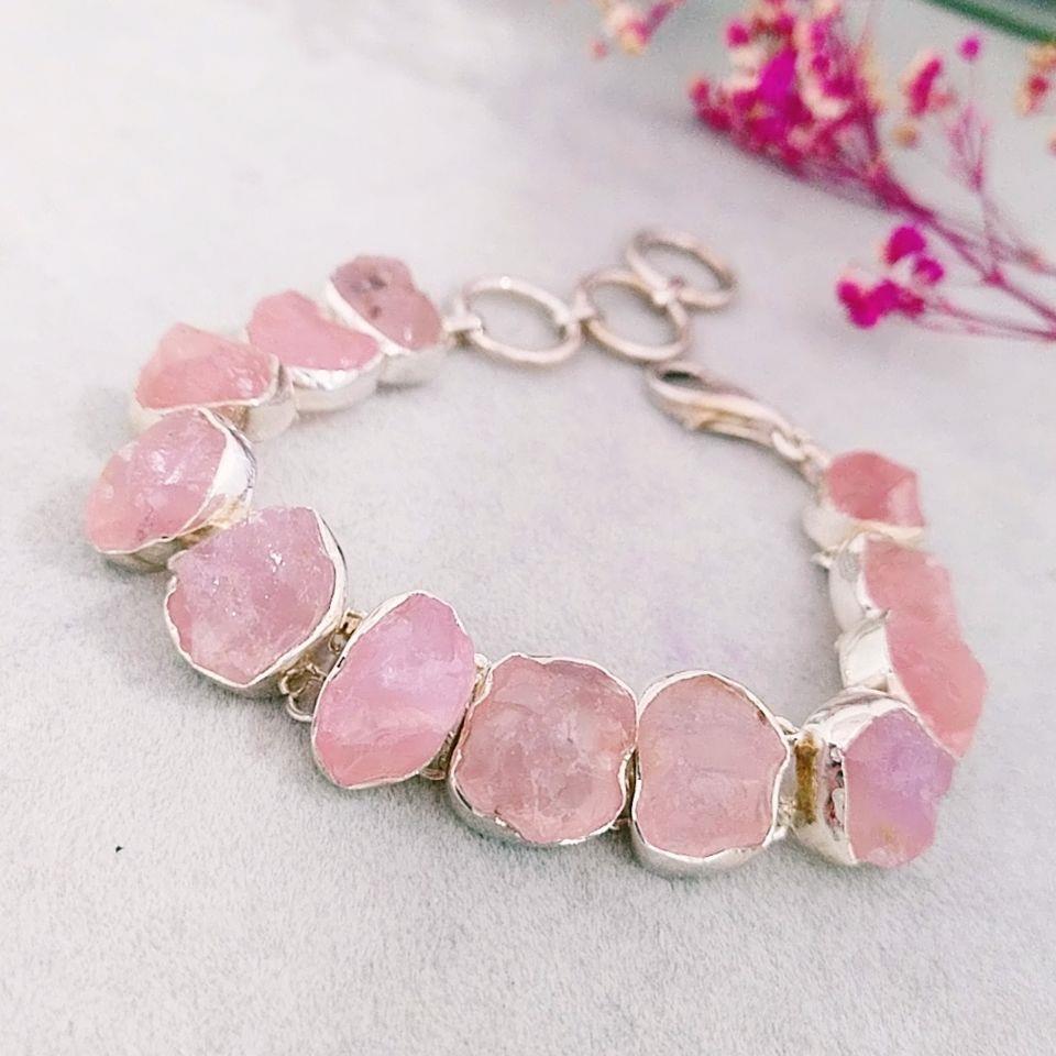 Pembe Kuvars Özel Tasarım Bileklik
