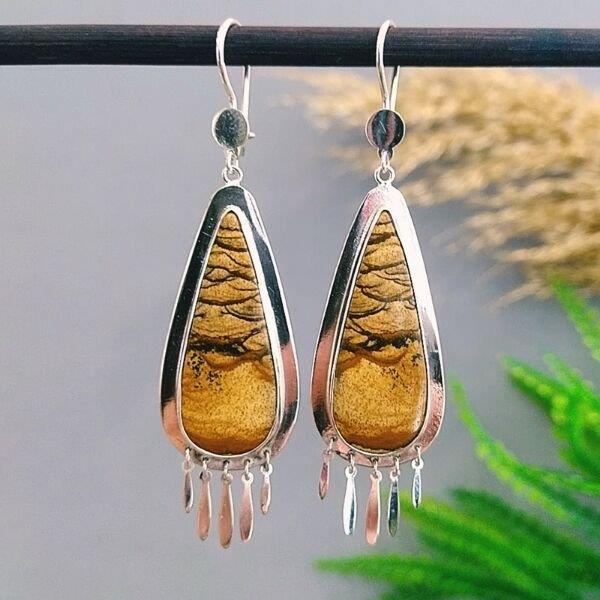 Picture Jasper Özel Tasarım Doğaltaş Küpe