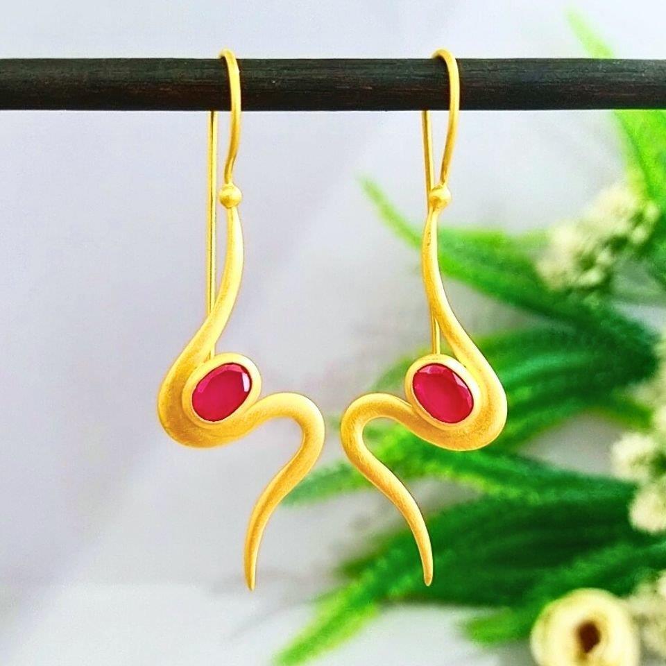 Rhodolite Garnet Özel Tasarım Küpe - KP899