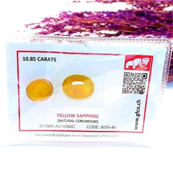 Sarı Safir Kabaşon Taş 10,85 crt