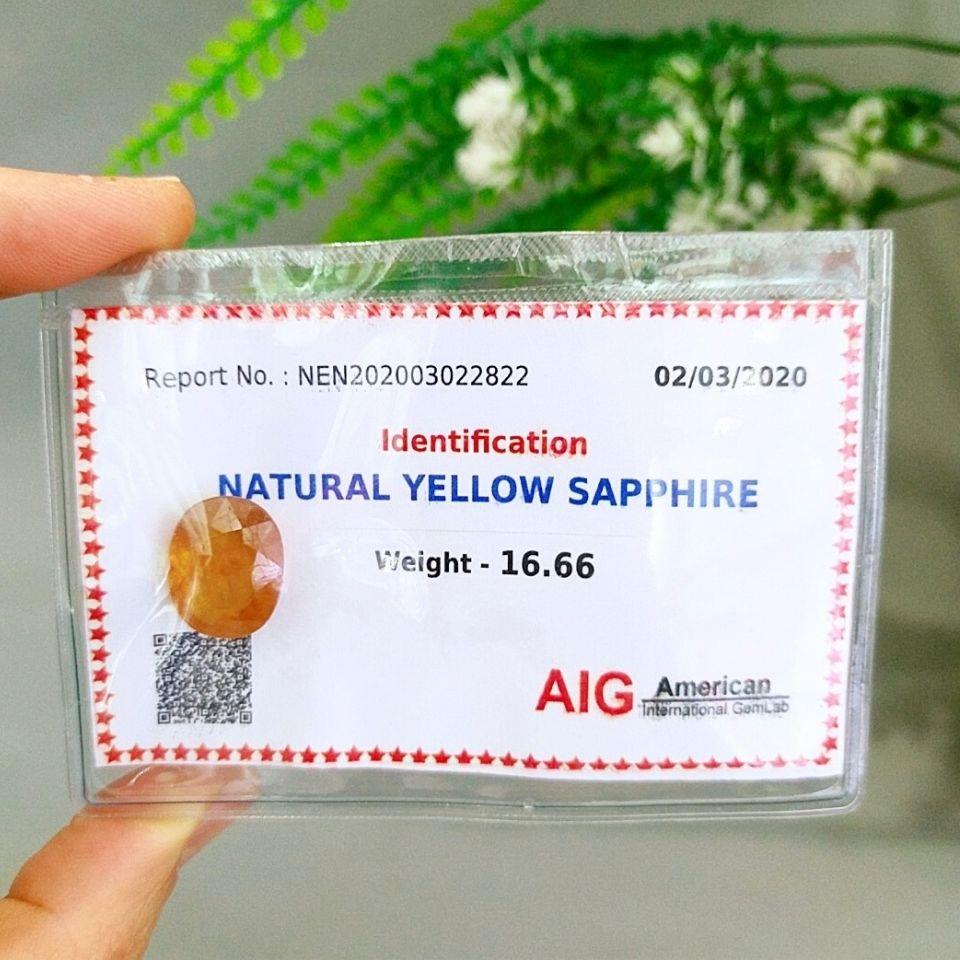 Sarı Safir Kabaşon Taş 16,66 crt