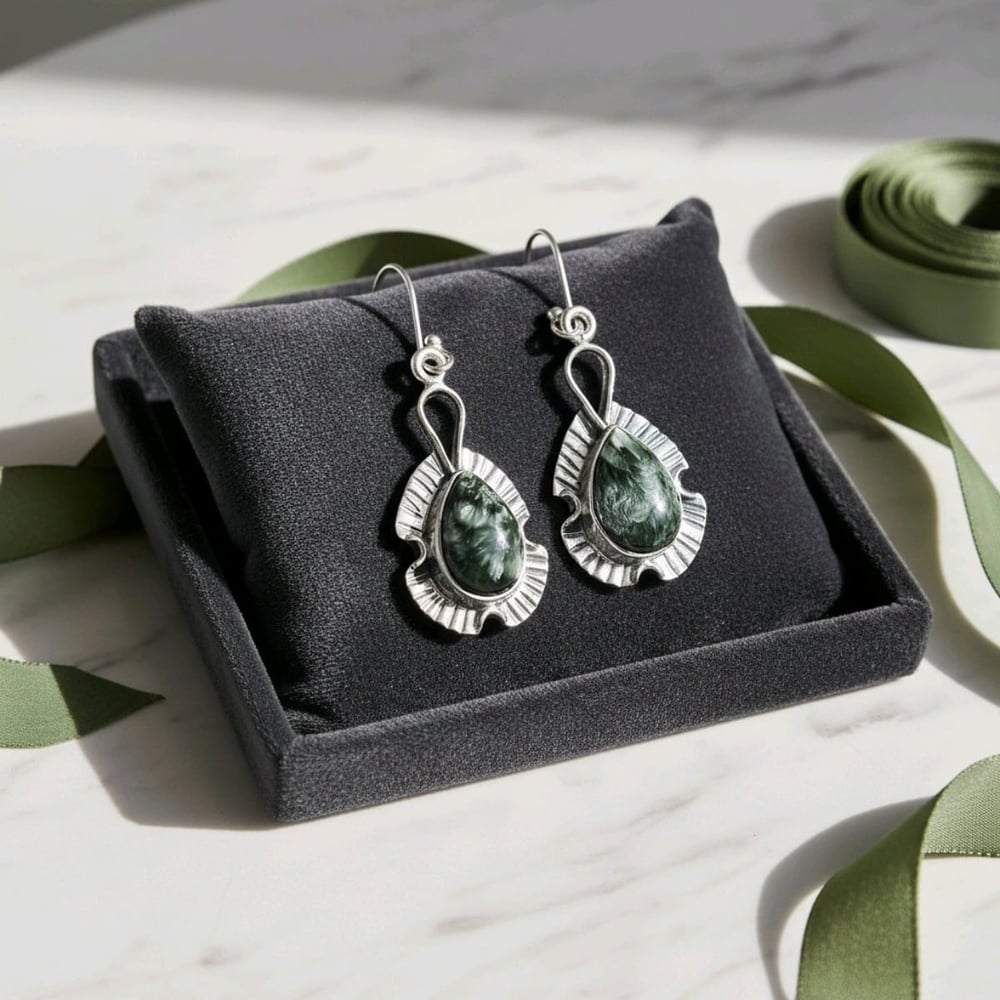 Serafinit Taşı Özel Tasarım Küpe – KP1030