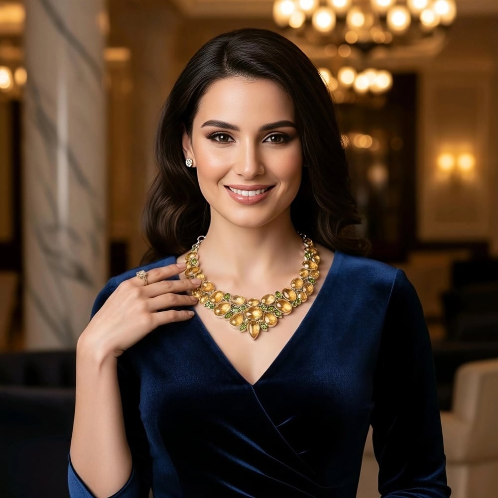 Sitrin Taşı Özel Tasarım Gerdanlık – TSR1431