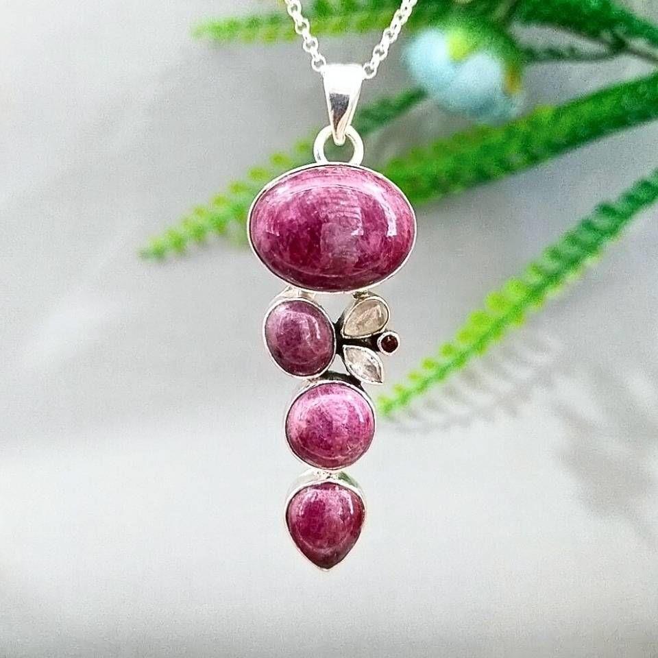 Yakut ve Herkimer Elması Özel Tasarım Kolye