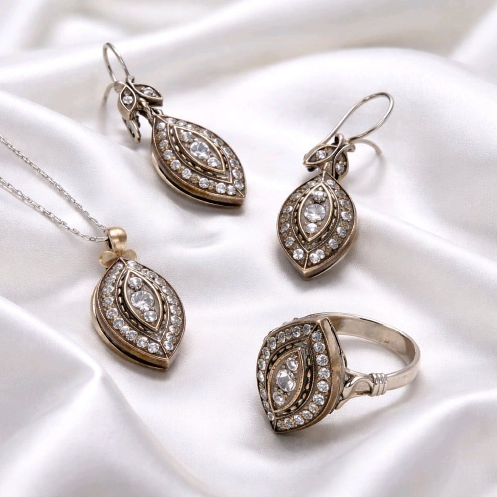 Zirkon Taşlı Elmas Montür Set TK52