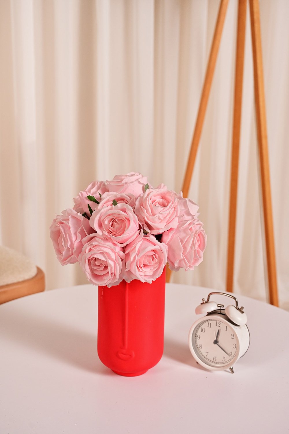 Yapay Pembe Beşli Islak Gül