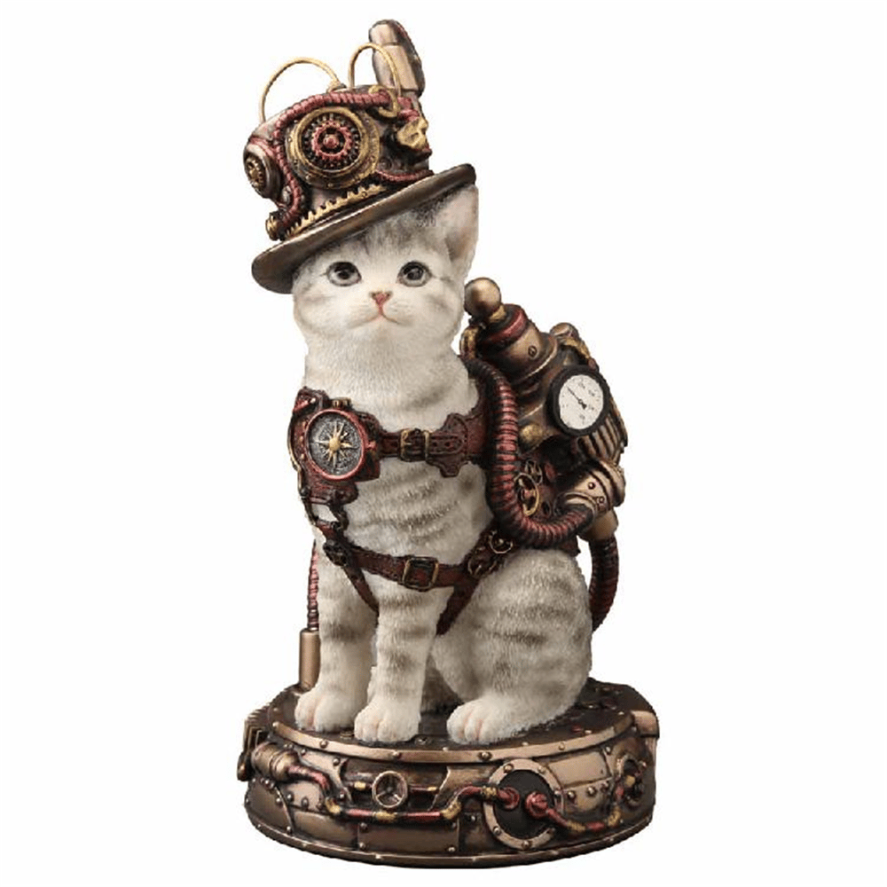 Veronese Design Steampunk Kedi – Hayvan Figürü
