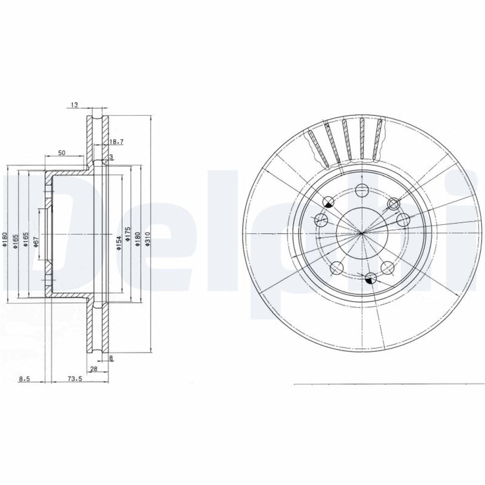 FREN DİSKİ (ÇİFTLİ PAKET) DELİKLİ ÖN MERCEDES 300, S280, S320 02/1991 > 01/1999 