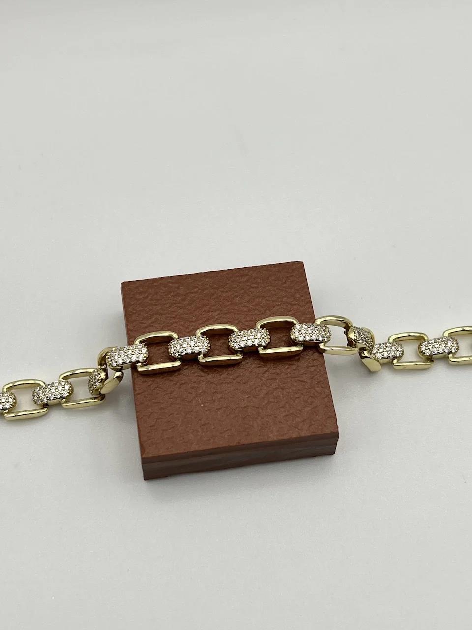 Xuping 14k Gold Kare Taşlı Bileklik (17+2cm)