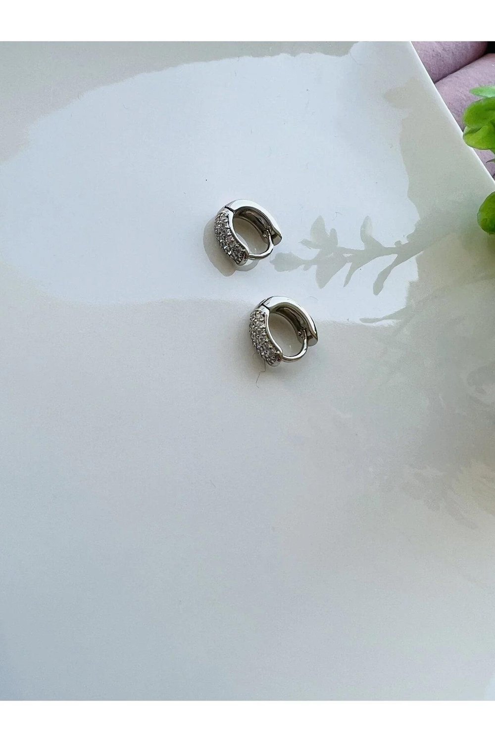 Xuping Taşlı Mini Halka Küpe 1cm