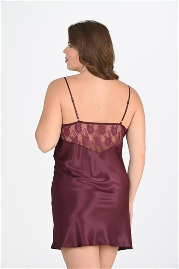 Arias Closet Büyük Beden Mürdüm Gecelik 2108