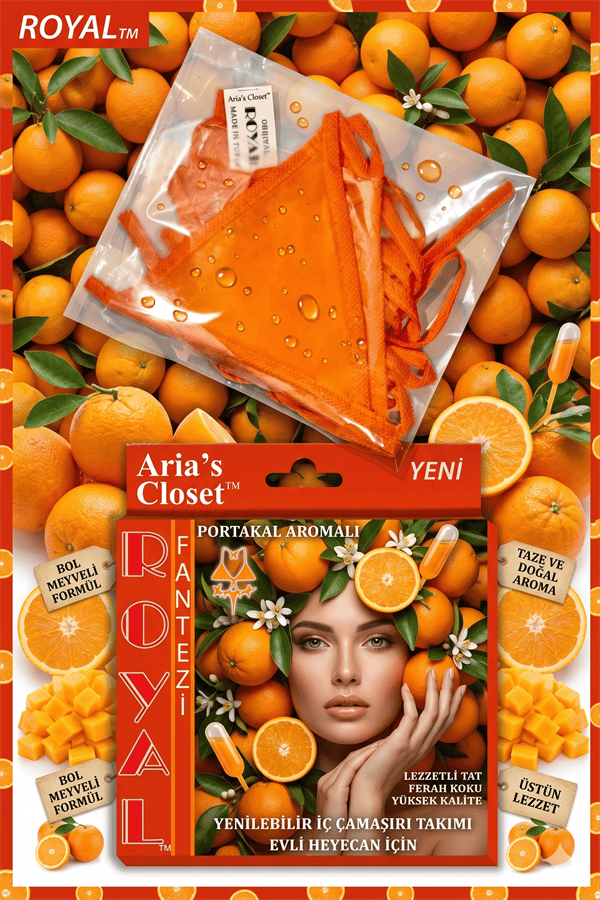 Arias Closet Fantezi Tüketilebilen Yenilebilir Portakal Aromalı İç Çamaşırı Takımı