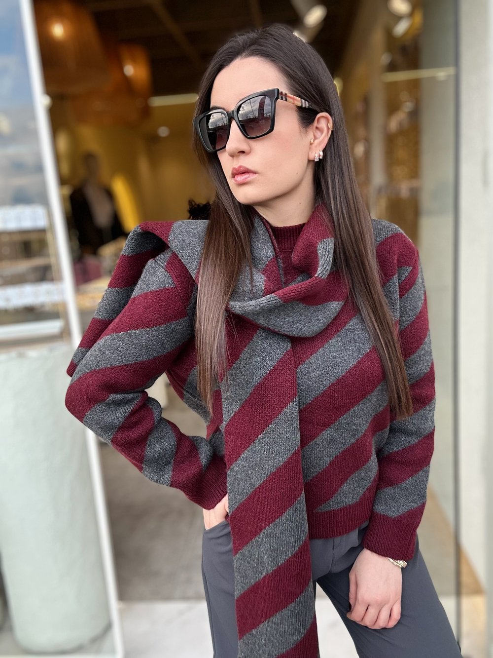 İki Renkli Atkılı Kazak
