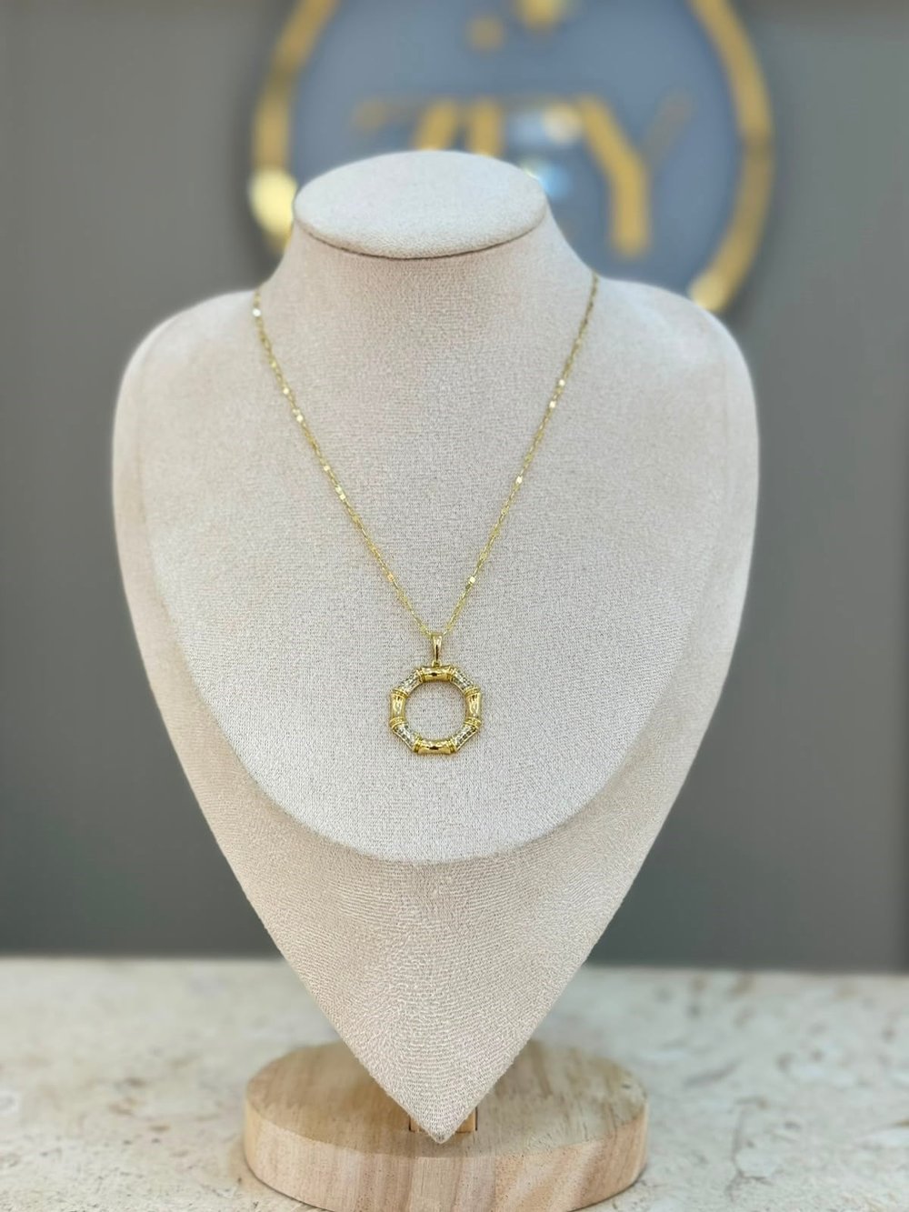 Xuping Bambo Taşı 14K Kolye 