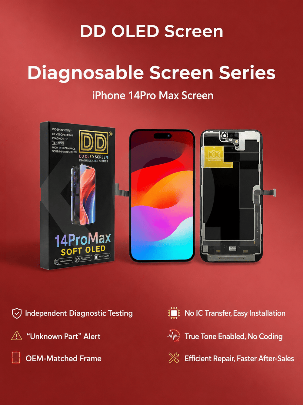 DD iPhone 14 Pro Max SOFT-OLED Diagnostic Ekran