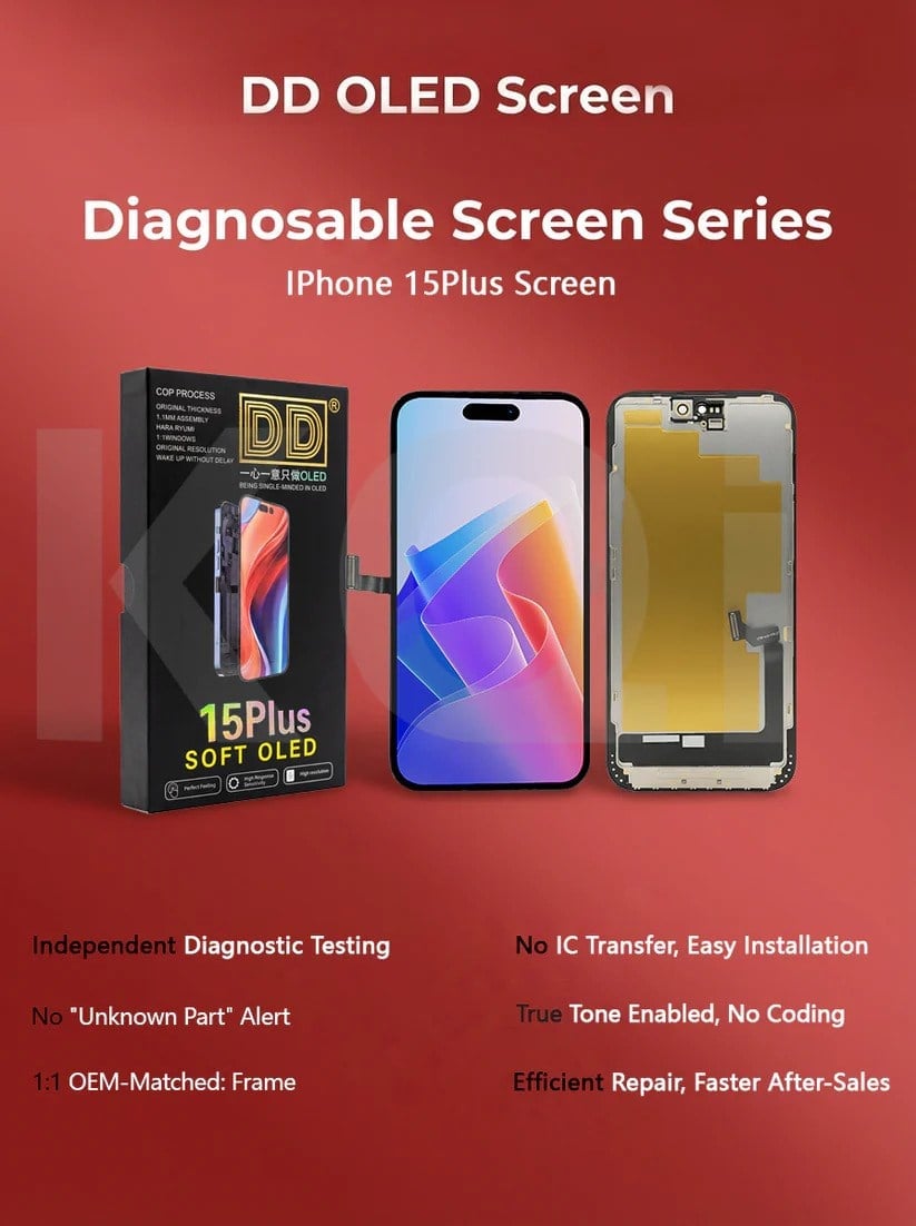 DD iPhone 15 Plus SOFT-OLED Diagnostic Ekran