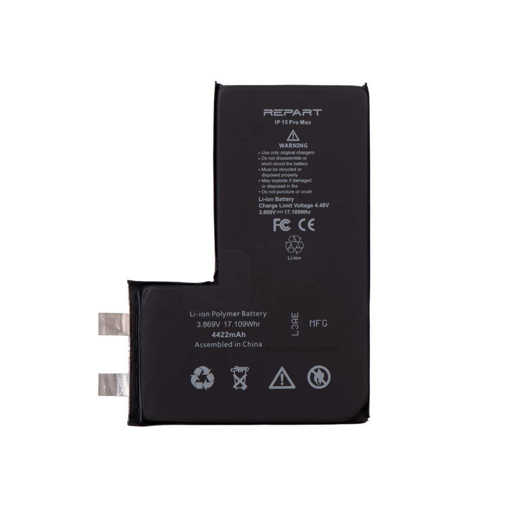 iPhone 15 Pro Max Uyumlu Batarya (Filmsiz Puntalanabilir - Cell) -  4422 mAh